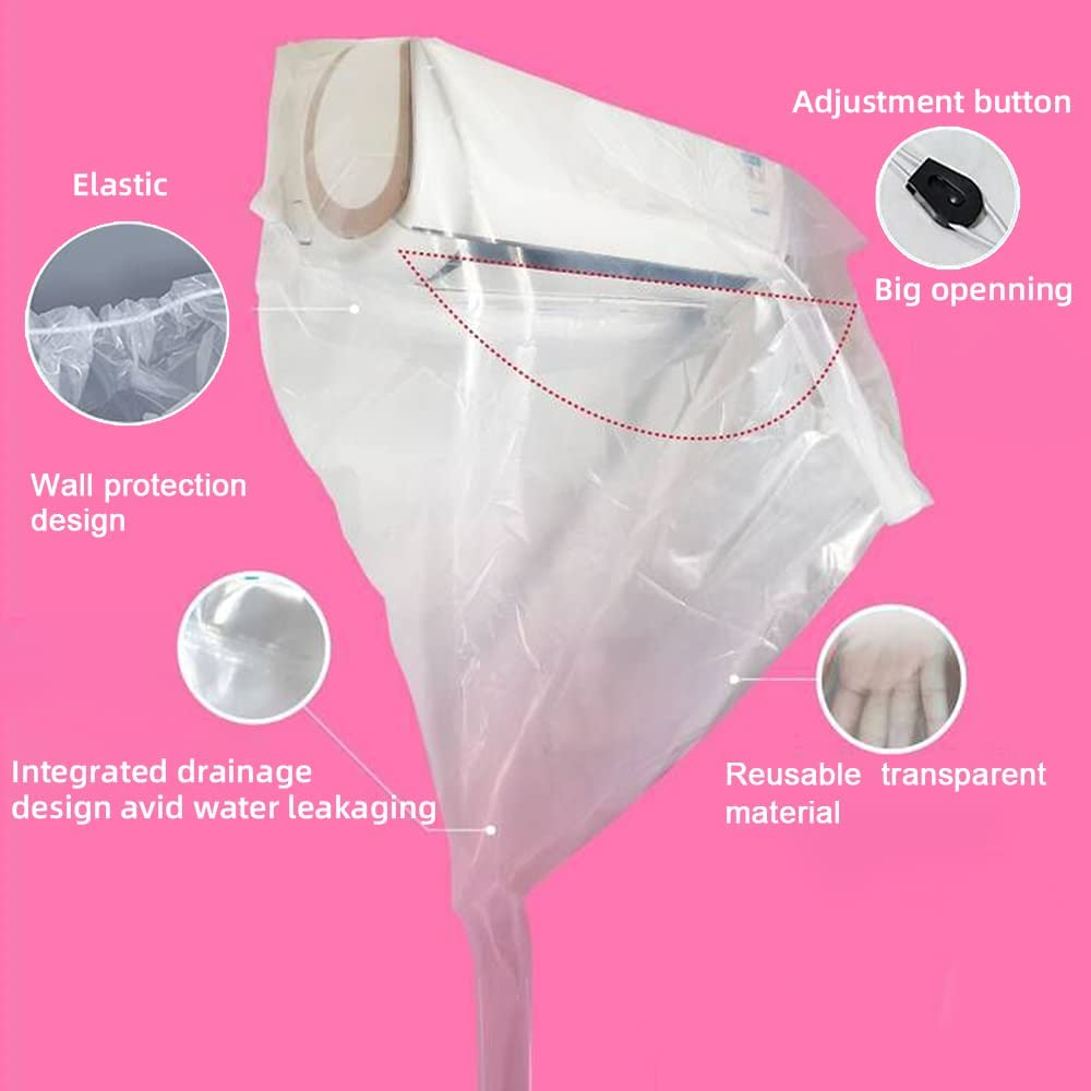 Universal AC Waterproof Cleaning Cover Dust Washing Clean Protector Bib Bag, Wall Mounted Air Conditioner Wash Hood, Adjustable & Fits Any Size of Split Air Conditioning System Cleaning Tool image number 4