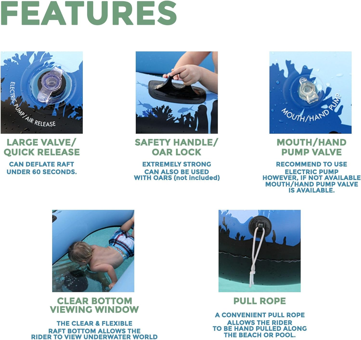 AQUAVUE Voyager - Clear Bottom Inflatable Raft image number 1