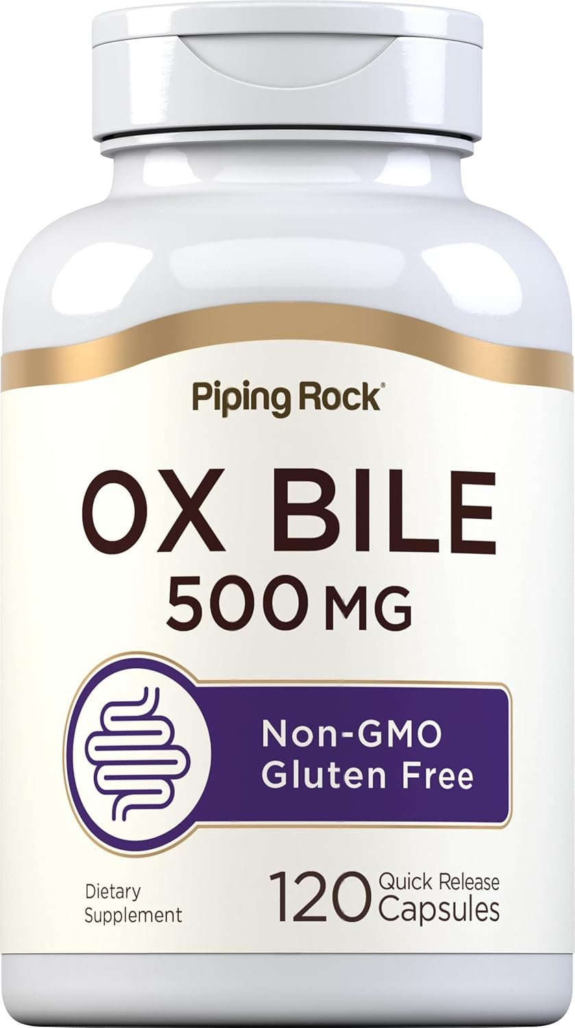 Ox Bile Supplement 500Mg | 100 Capsules | Digestive Enzyme | Non-Gmo, Gluten Free | by Piping Rock image number 5