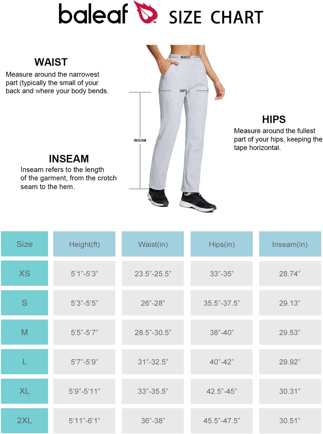 Baleaf Track Pants Women Fleece Lined Tracksuit Pants Thermal Straight Leg Cotton Sweatpants Pockets image number 4