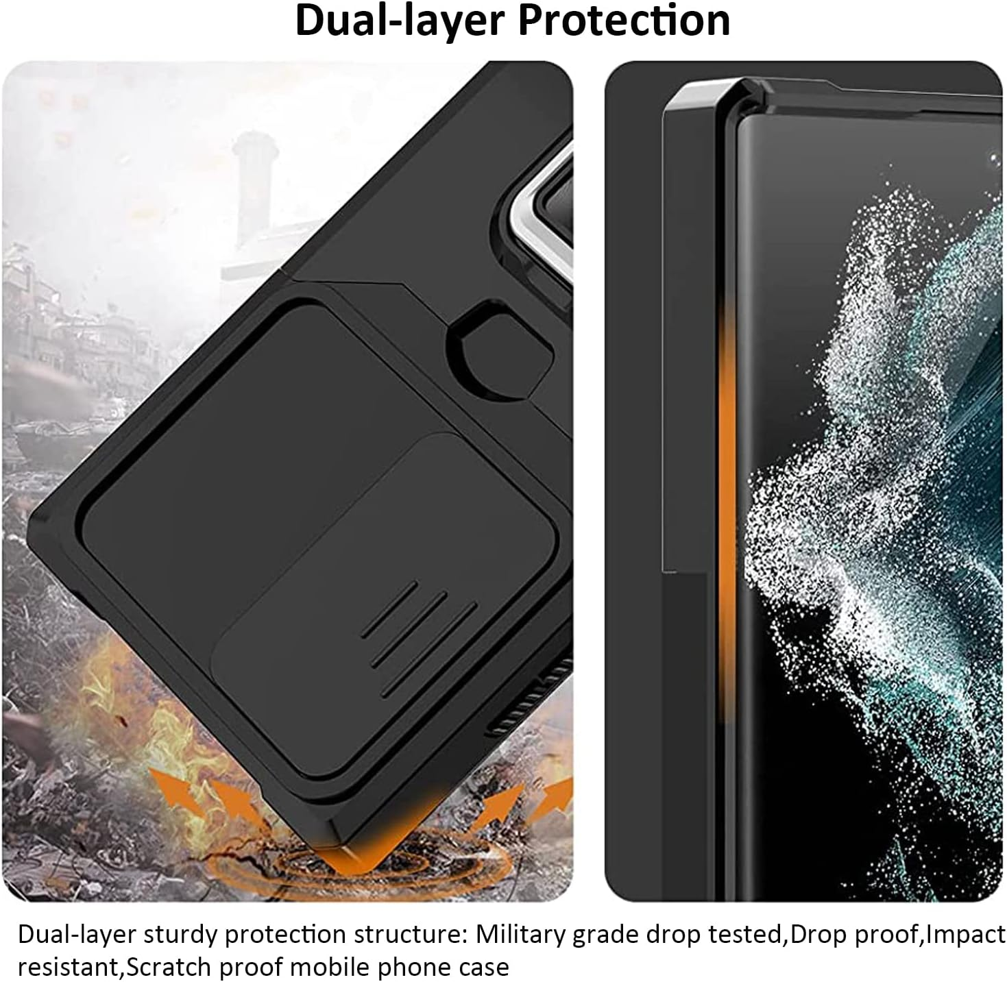 For Samsung Galaxy S23 Ultra Case, Areaphmet Galaxy S23 Ultra Case with [Card Holder] and Camera Cover with Built-In 360&deg; Rotate Ring Stand Magnetic Magnet Phone Cover Case for S23 Ultra 6.8" image number 6