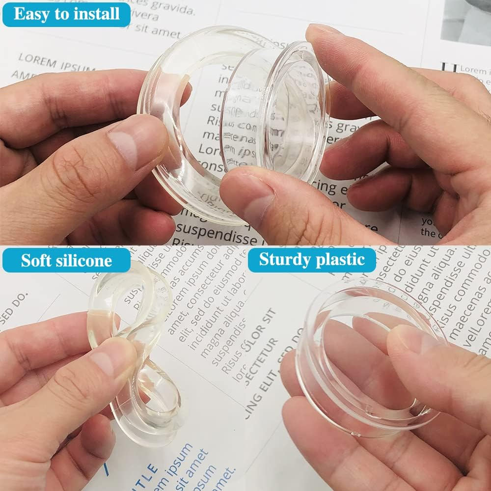 Sourceton 4 Sets Umbrella Hole Ring & Cap Set - 2 Transparent + 2 Black | Fits 2" Holes | Protector for Outdoor Patio Table, Glass Table, Beach Umbrella image number 2