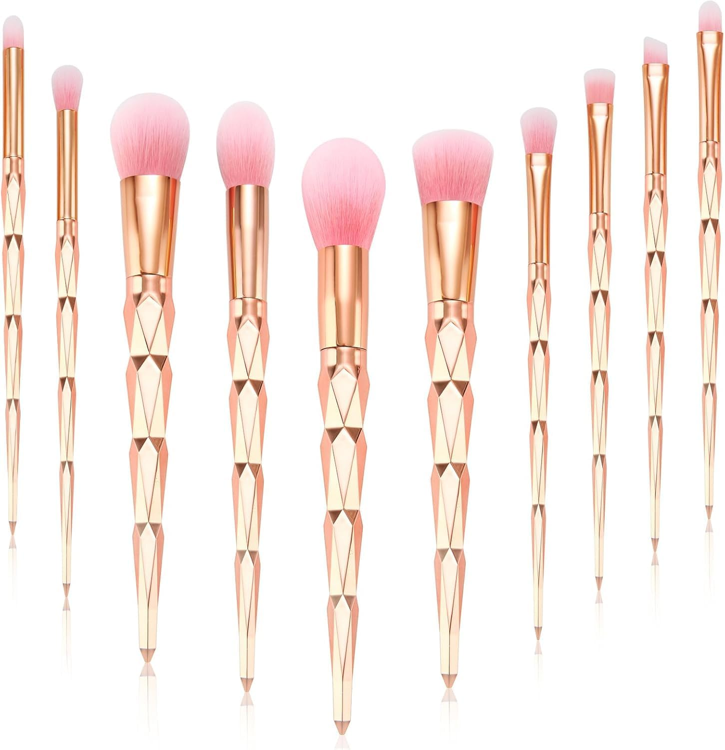 Start Makers 10PCS Makeup Brushes Set Soft Bristles Foundation Brush Make up Brushes Eyeshadow Blush Contour Lip Travel Makeup Brushes image number 3