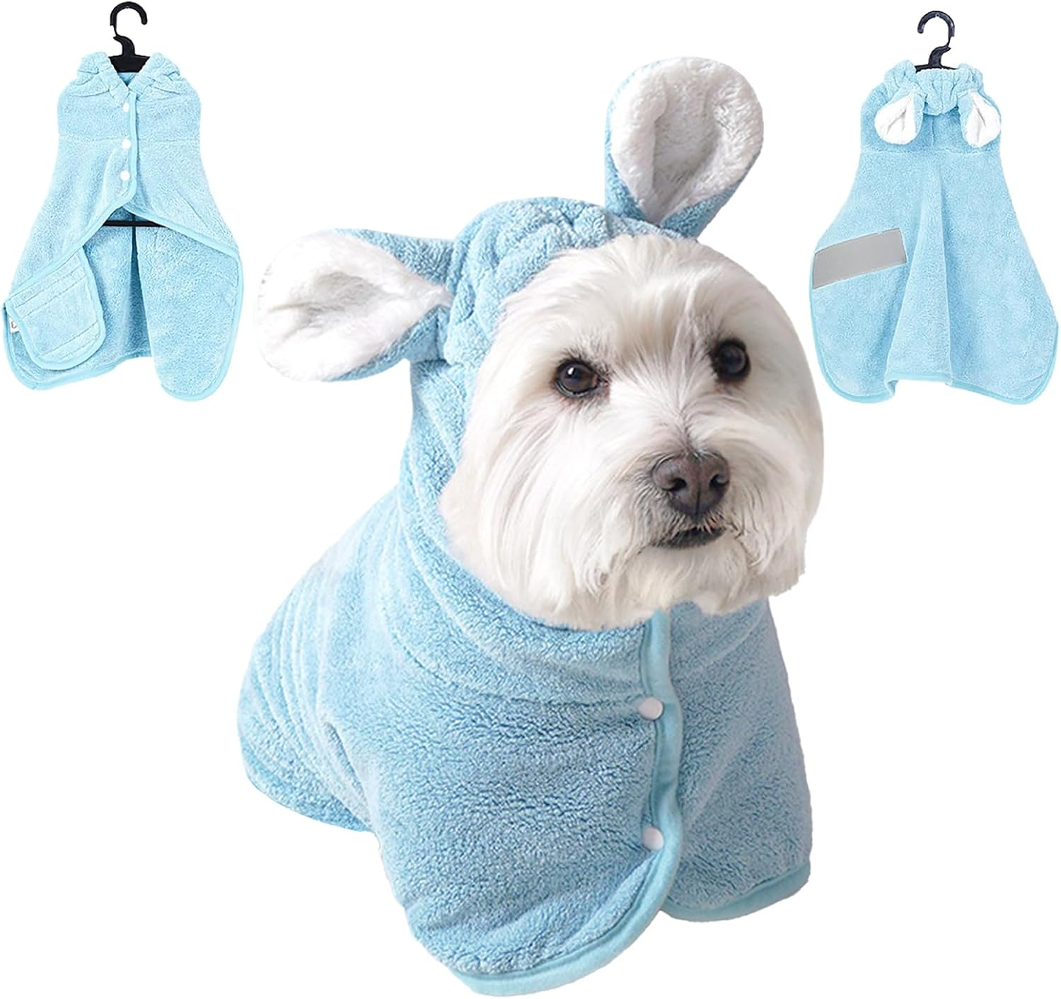 Dog Bathrobe - Super Absorbent Pet Drying Robe, Quick-Dry Bath Towel for Dogs after Swimming & Showering, Soft & Comfortable Puppy Bathrobe for Small to Medium Breeds XS Pink