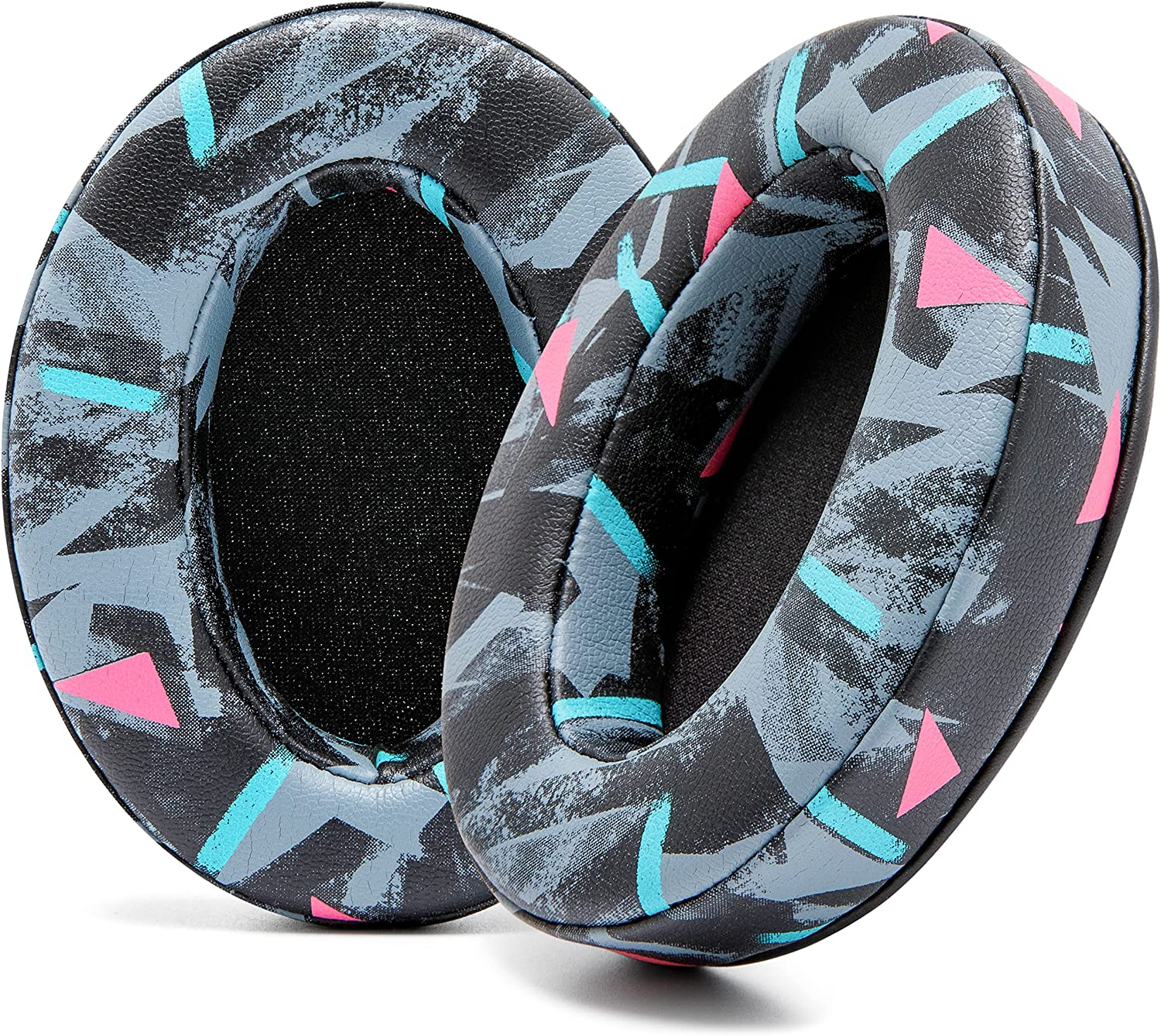 WC Padz - the Ultimate Upgraded Earpads by Wicked Cushions - Compatible with Audio Technica, Hyperx, Steelseries Arctis & More - Extra Thick - Bigger Opening - Softer Memory Foam | Speedracer Cyan