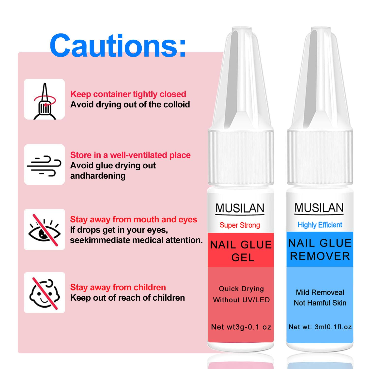 Nail Glue,2-1 Semi Solid Nail Glue No Need for UV Lamp with Quickly Nail Glue Remover Kit,Super Strong Nail Glue for Acrylic Nails Professional Nail Tip Glue for Press on Nails Glue Gel Kit image number 6