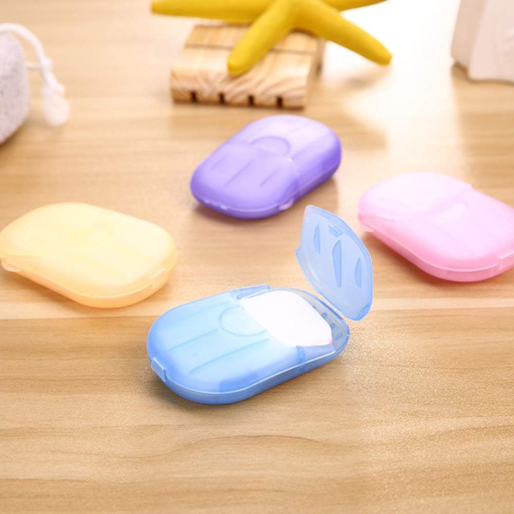 Travel Portable Soap Flakes with Storage Box Co Ainer 200Pcs Soap S Sce Ed Foaming Soap Hand Washing Cleaning Supplies image number 3