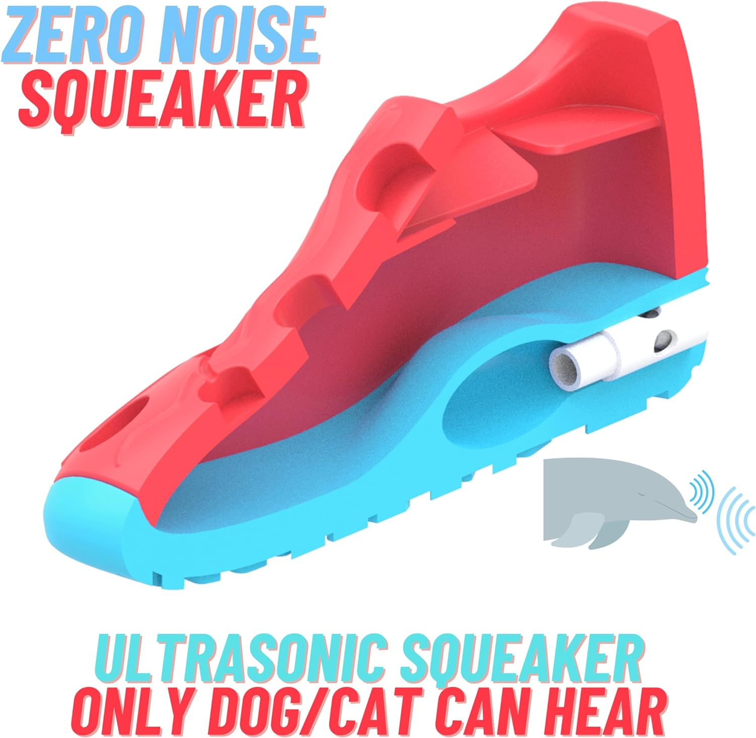 Dog and Cat Slow Feeder Interactive Puzzle Toy, Treat Dispenser,Durable Rubber Sneaker, Silent Ultrasound Squeaky Toy, Dog Chew Toy for Aggressive Chewers, Teeth Cleaner. image number 1