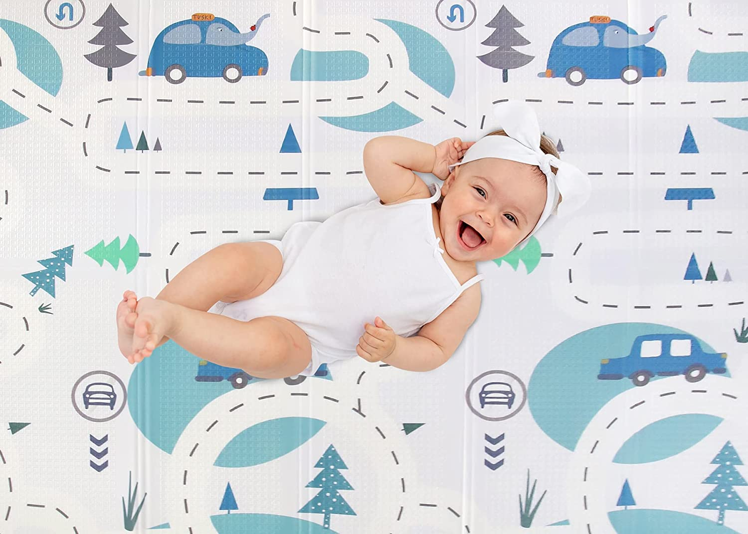 Baby Play Mat - 2Mx1.5Mx8Mm Reversible & Portable - Foam Padded Play Mat, Floor Mat, Water-Resistant - Adventure & Forest Designs - Soft, Foldable, Easy to Clean Baby Playmat for Tummy Time, Crawling & Baby Activities - Large and Thick Baby Floormat image number 5