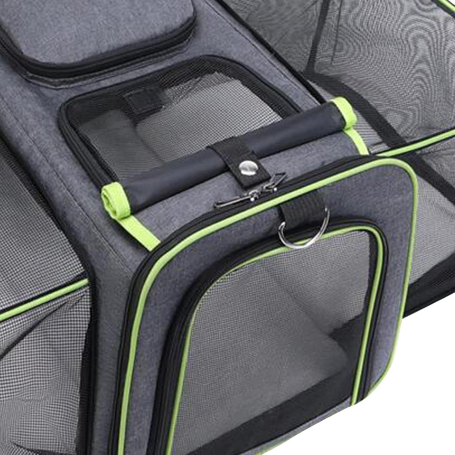 Generic Expandable Pet Carrier, Expandable Cat Carrier, Comfortable, Breathable, Waterproof, Soft Sided, Foldable for Walking, Gray Green image number 3