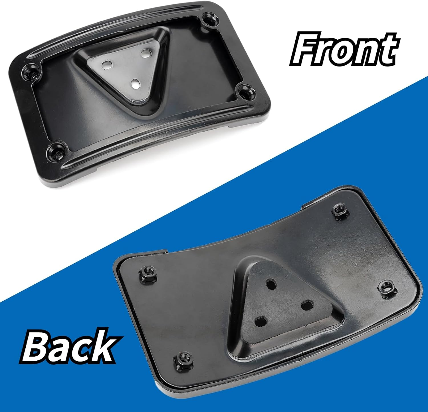 3148 Curved Laydown License Plate Mount with Frame Compatible with Harley Davidson 3 Hole Mount (Black) - Black image number 6