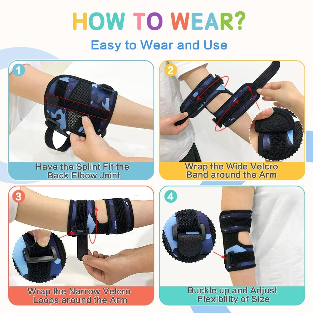 Thumb Sucking Stop for Kid Thumb Sucking Guard Nail Biting Treatment for Kids Finger Sucking Stop Biting Nails Prevention anti Thum Sucking Finger Hand Stopper Elbow Immobilizer Brace (Blue, 1PCS) - Pink image number 2