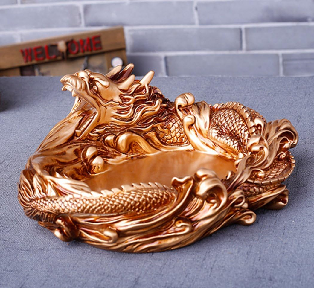 Cool Dragon Ashtray Ashtrays Collections for Home Decoration Cute Christmas Gifts GOLD image number 2