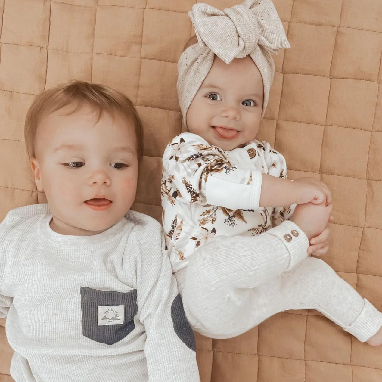 Ludere Baby Play Mat round | Premium 100% French Linen Playmat for Babies & Toddlers | Tummy Time Mat | Ultra-Soft, Non-Toxic, Hypoallergenic & Quilted Comfort | 120 Cm (Natural) - Natural image number 3