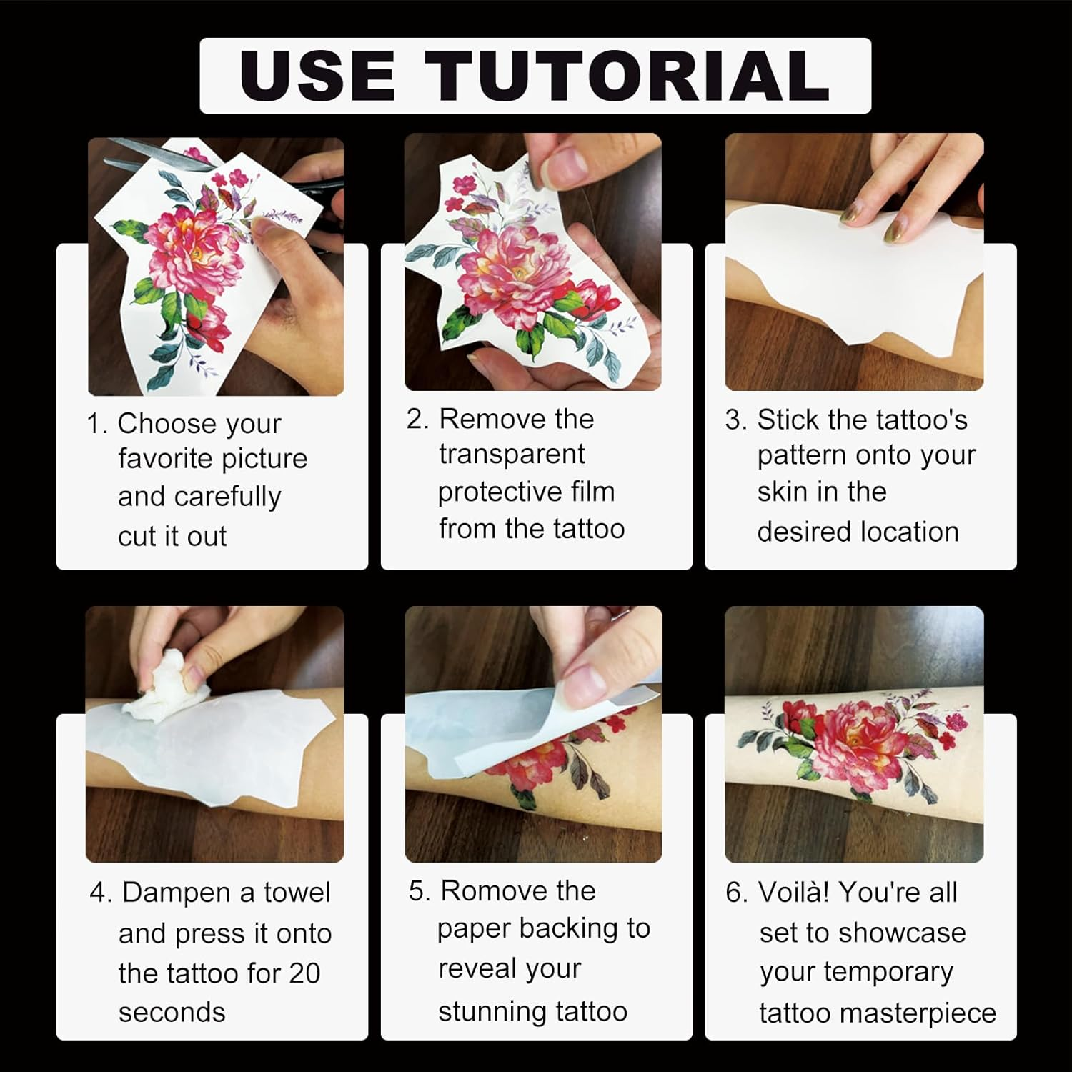 6 Sheets Temporary Tribal Face Tattoo, Waterproof Temporary Tattoos Halloween Tattoo Sticker for Men Women Tattoos image number 5