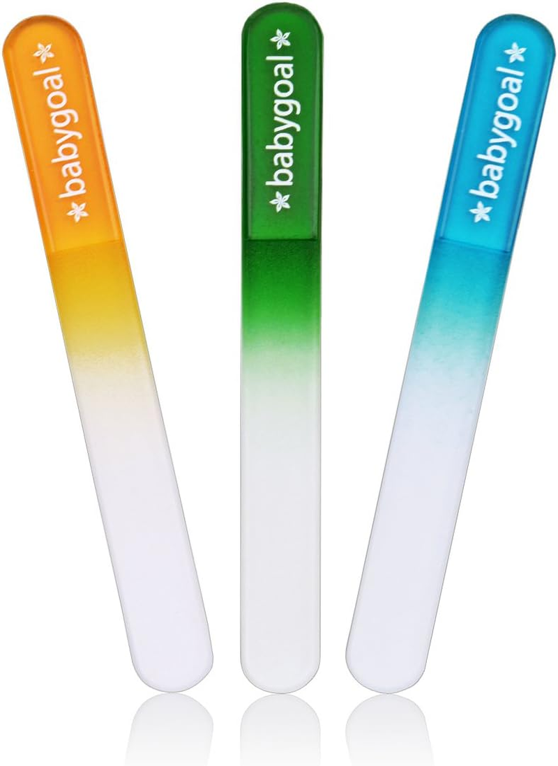 Babygoal Baby Nail Files 3 Pack,Newborn Nail Files with a Pouch,Genuine Czech Float Glass, Gift for Newborns,Toddlers,Infant, Babies &Young Children 3NF02