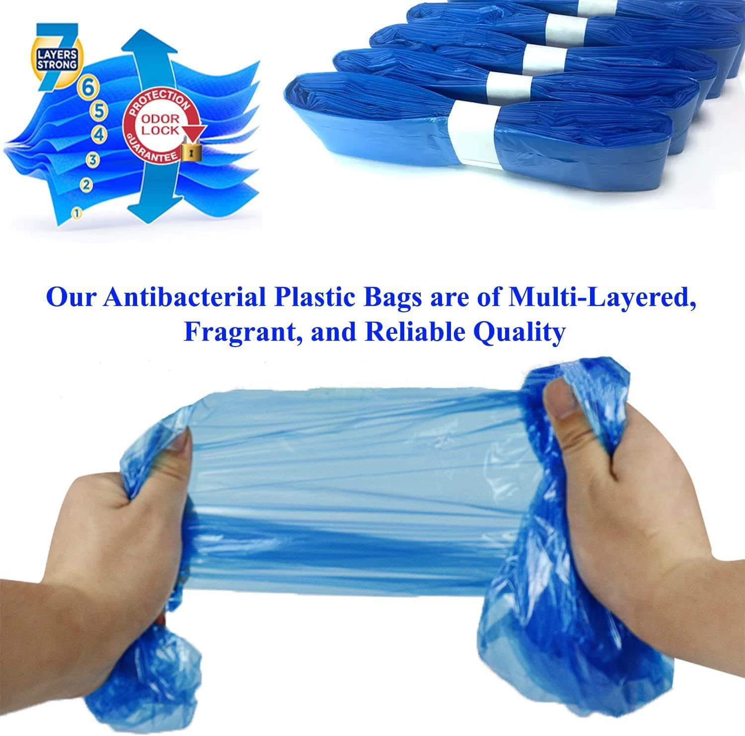 Nappy Bin Refill Bags Newborn Baby Diaper Bin Liner Pails Easy to Use Fast Bag Change Compatible with Genie/Minchkin/Angelcare/Tommee Tippee Twist(4.5M*8Pack/Blue)