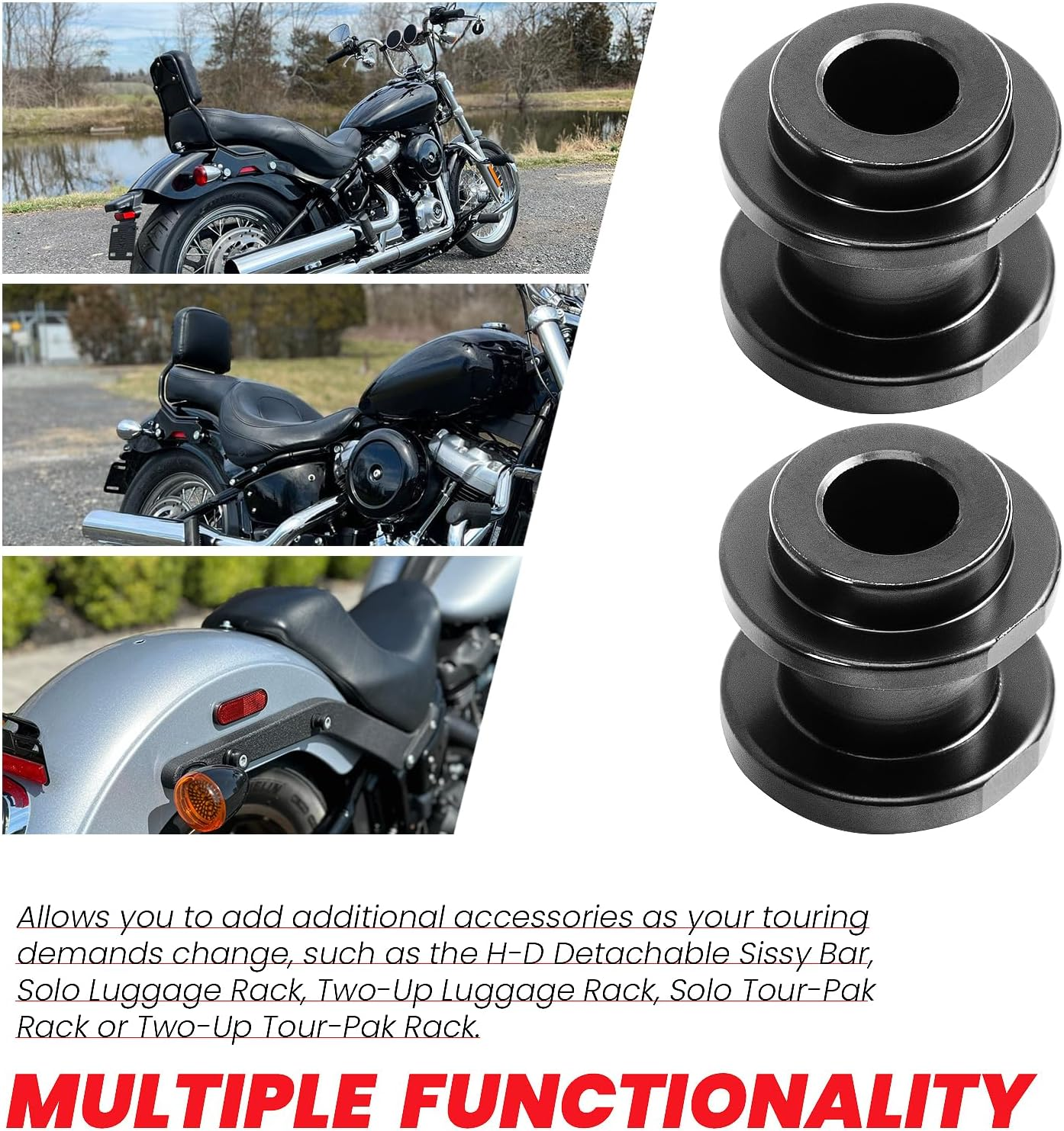 Holdfast Detachable Docking Hardware for Harley Davidson Softail Standard Low Rider Street Bob Fat Boy Fat Bob Super Glide 2018-Later FLDE FLHC FLHCS FLSB FLSL FXBB FXFB FXFBS FXLR Matt Black image number 1