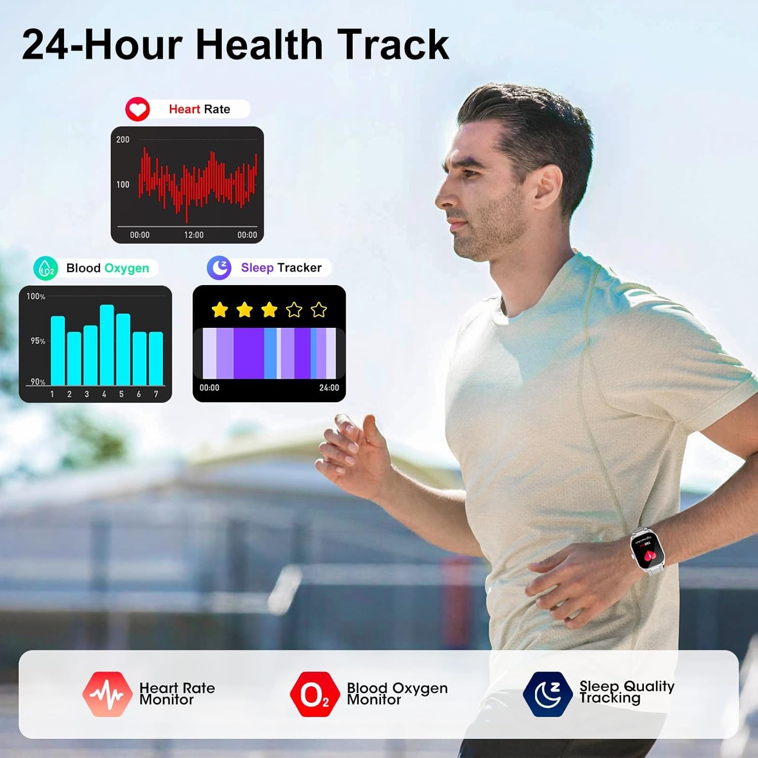 Curve Military Smart Watch for Men(Answer/Make Call), 2.01" Smartwatch 2025 Newest Fitness Tracker with 120+ Sports Modes IP68 Waterproof Fitness Watch for Android Ios (2 Straps) image number 2