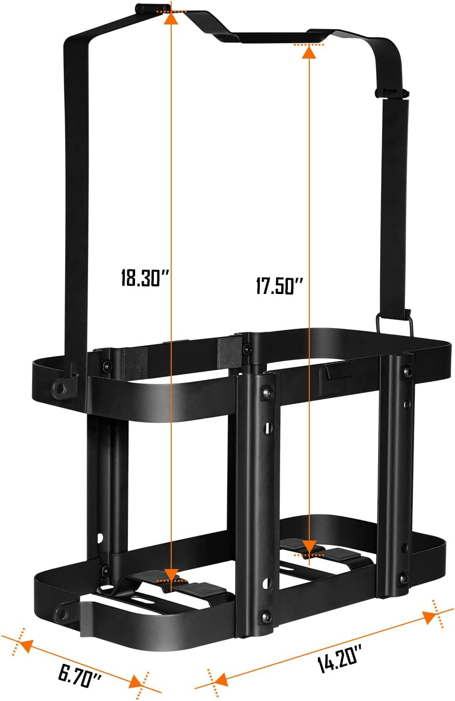 SPARKWHIZ Jerry Gas Can Holder, 5 Gallon / 20 Liter Steel Jerry Can Mount, 2023 Upgrade image number 1