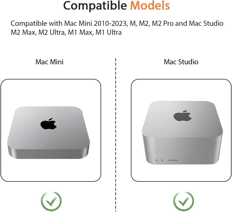 JEMACHE Desktop Stand for Mac Mini 2010-2023 M1 M2 Pro, Mac Studio M1 M2 Max/Ultra (Black) image number 6