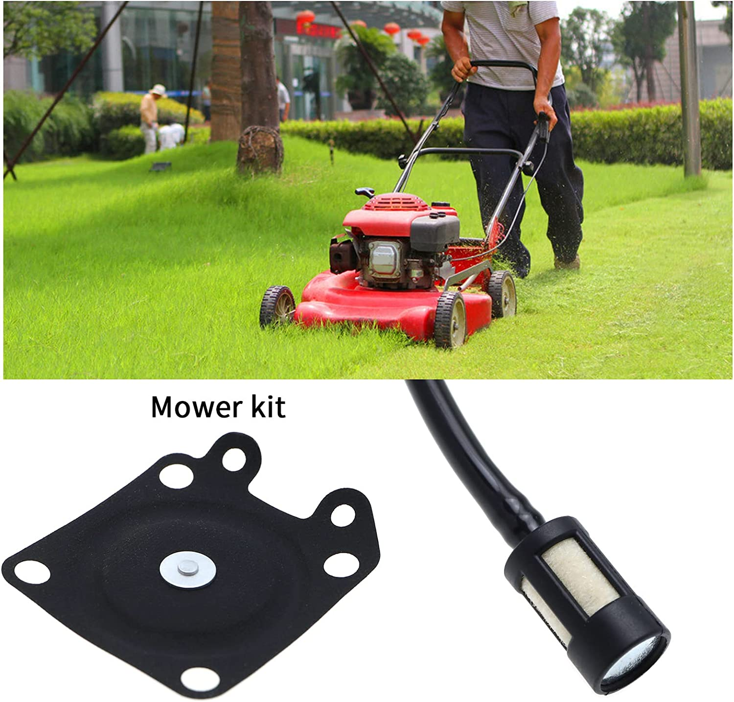 Set of 5 Fuel Lines Assembly Primer Bulb Filter Diaphragm Kit for Most Lawn Mower Brush Cutters Lawn Mower Replacement Parts image number 6