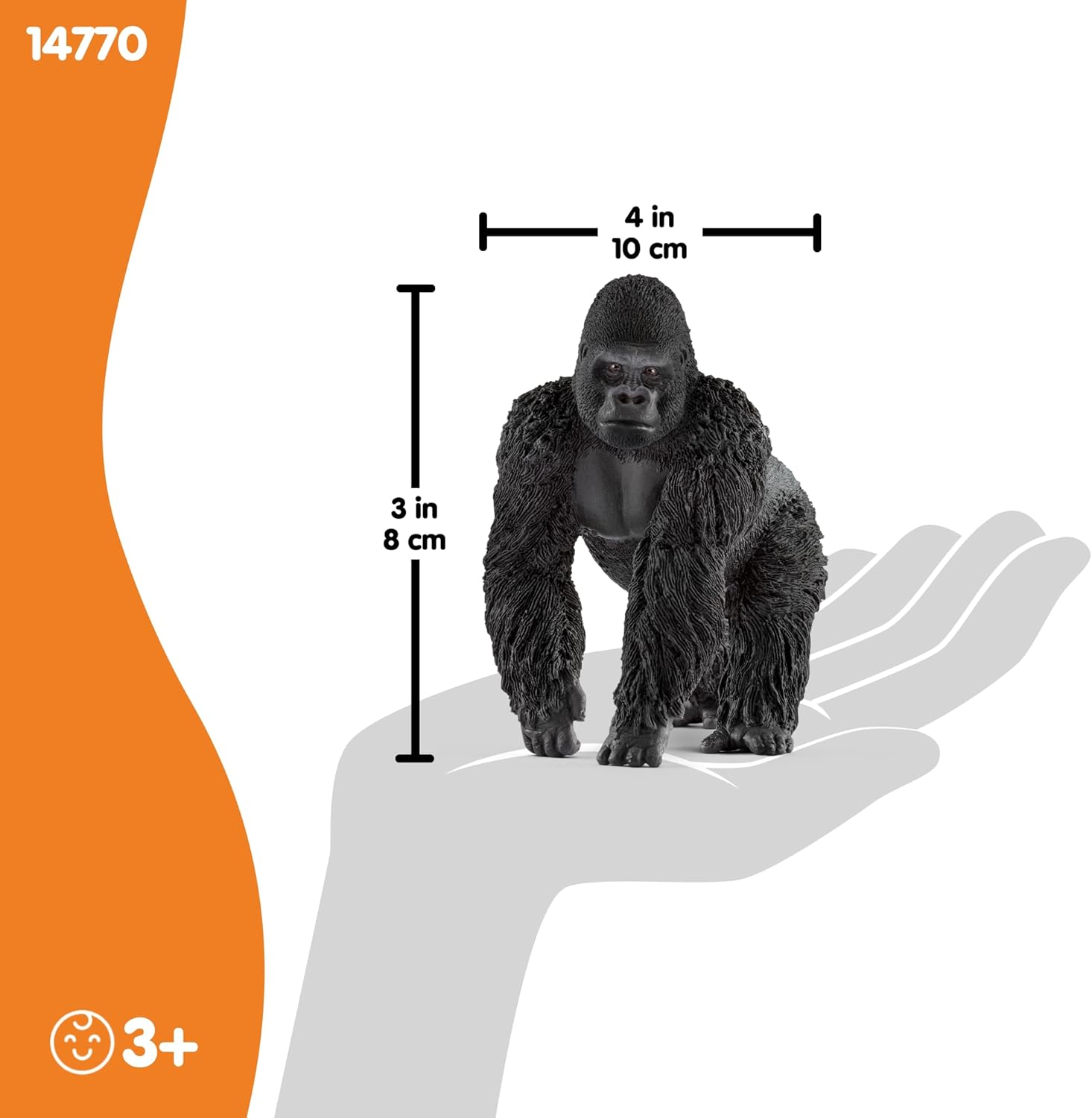 Schleich WILD LIFE 14770 Realistische Gorilla M&auml;nnchen Tiere Figur - Realistisches Gorillam&auml;nnchen - Tiere Figuren Sets F&uuml;r Fantasievolles Spiel Ab 3 Jahren image number 4