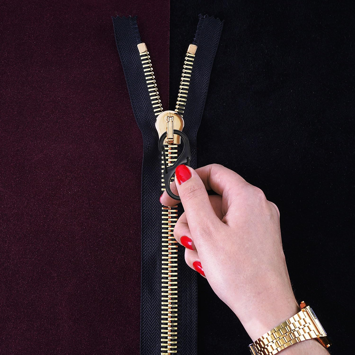 Dohia Zipper Clips anti Theft 3 Size Zipper Pull Locks Theft Deterrent Backpack Zipper Lock Clip S Shaped Carabiner for Home Key Outdoor Sports D2-STK image number 2