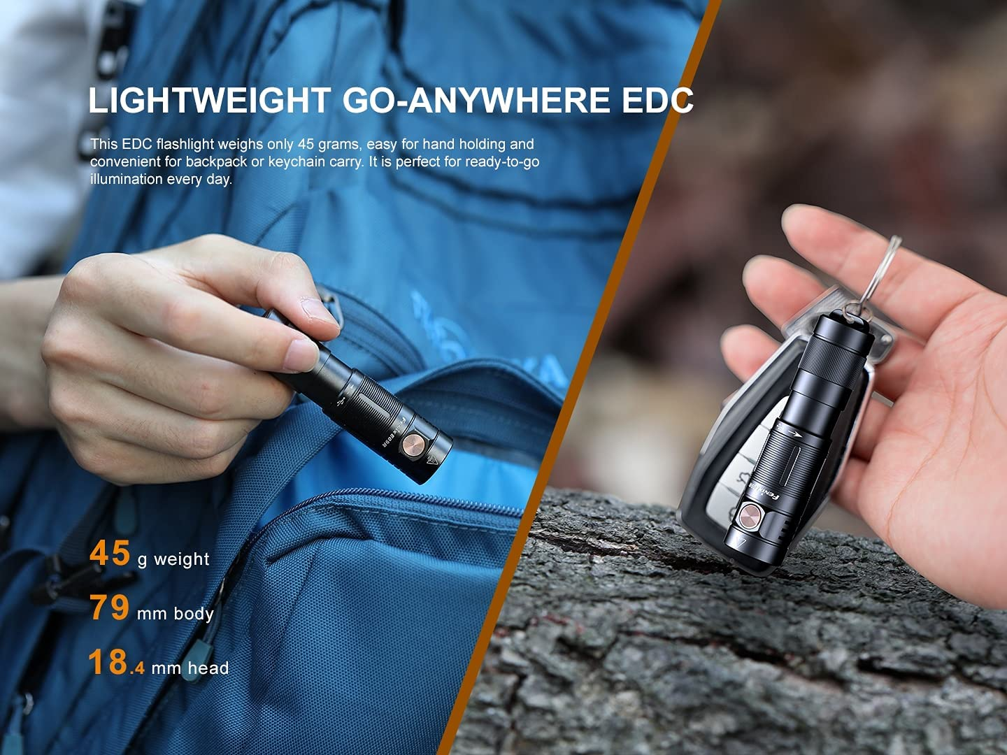 Fenix E09R up to 600 Lumen USB-C Rechargeable Torch with up to 124M Beam & up to 70Hr Runtime&ndash;Ip68 Waterproof Mini Pocket Led Torch with 4 Brightness Levels for Camping, Walking or Reading