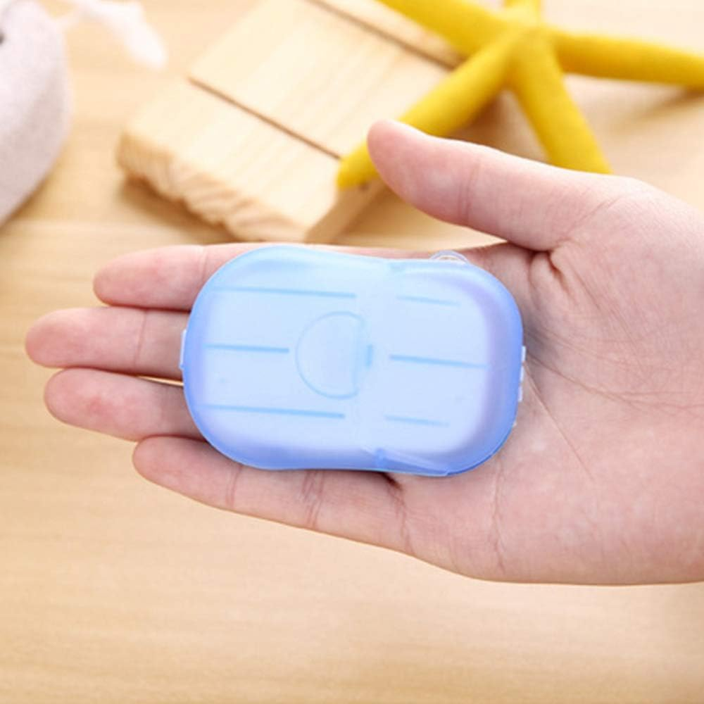 Travel Portable Soap Flakes with Storage Box Co Ainer 200Pcs Soap S Sce Ed Foaming Soap Hand Washing Cleaning Supplies image number 5