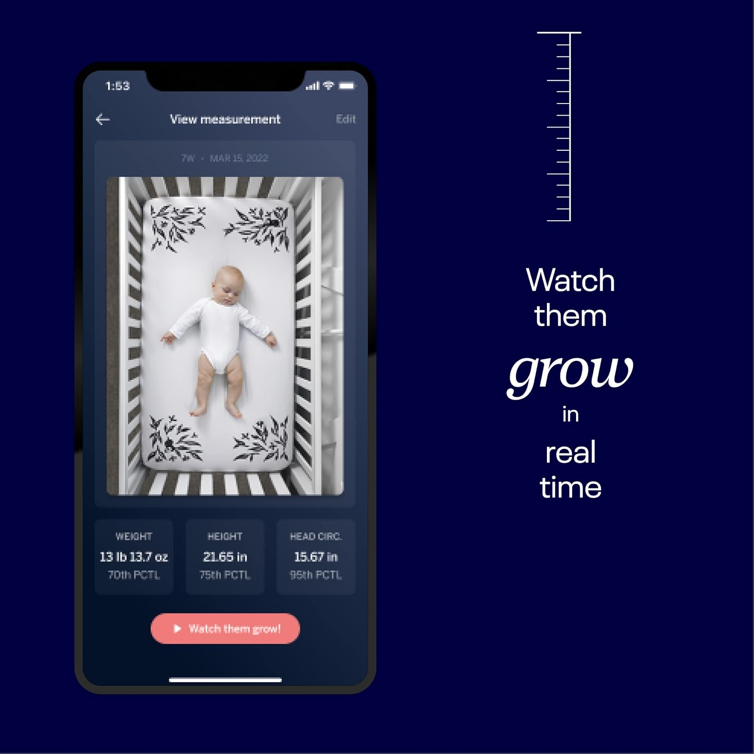 Nanit Smart Sheets - Works with All Nanit Cameras to Measure Your Baby'S Growth, 100% Cotton Fitted Sheets, Pebble Grey and White, One Size - Two-Pack image number 6