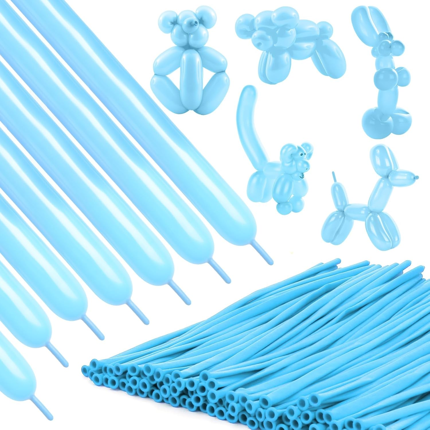 Black 260 Balloons Halloween Balloons Long Balloon for Balloon Animals 100Pcs Long Skinnyballoons for Tying Balloon Arch Qualatex Latex Balloon Animal Decor Halloween Christmas Party Decorations