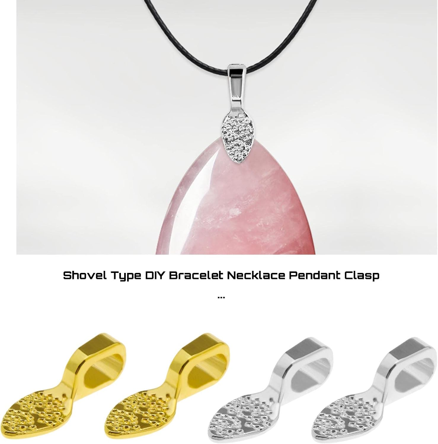 Emsea 200PCS Glue on Earring Bails Oval Spoon Jewellery Findings for DIY Necklace Bracelet Earring Jewelry Making Scrabble Glass Cabochon Tiles Pendants White K Gold 15X5Mm