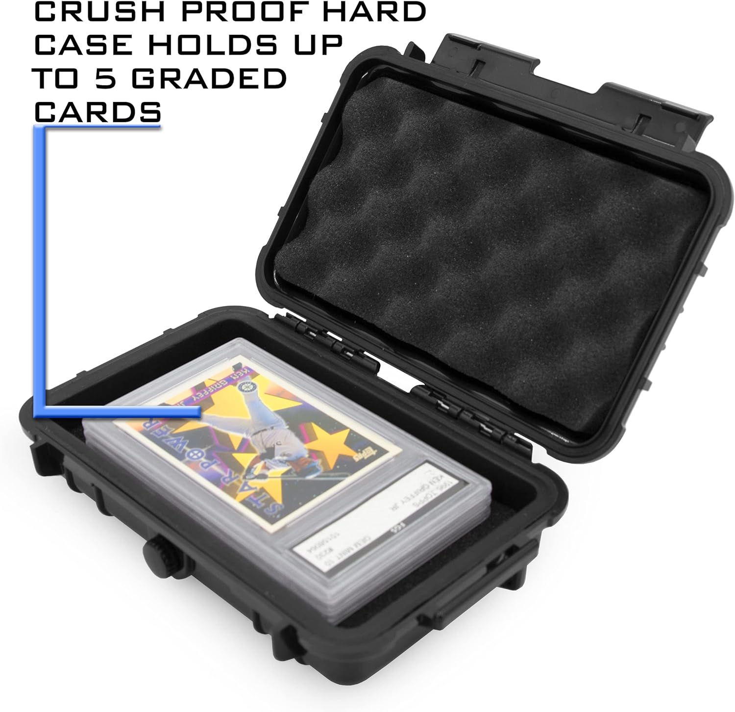 CASEMATIX Graded Card Storage Box - Sports Trading Case Compatible with up to 3 BGS 5 PSA Slabs - Airtight, Waterproof with Moisture and Dust Protection image number 3