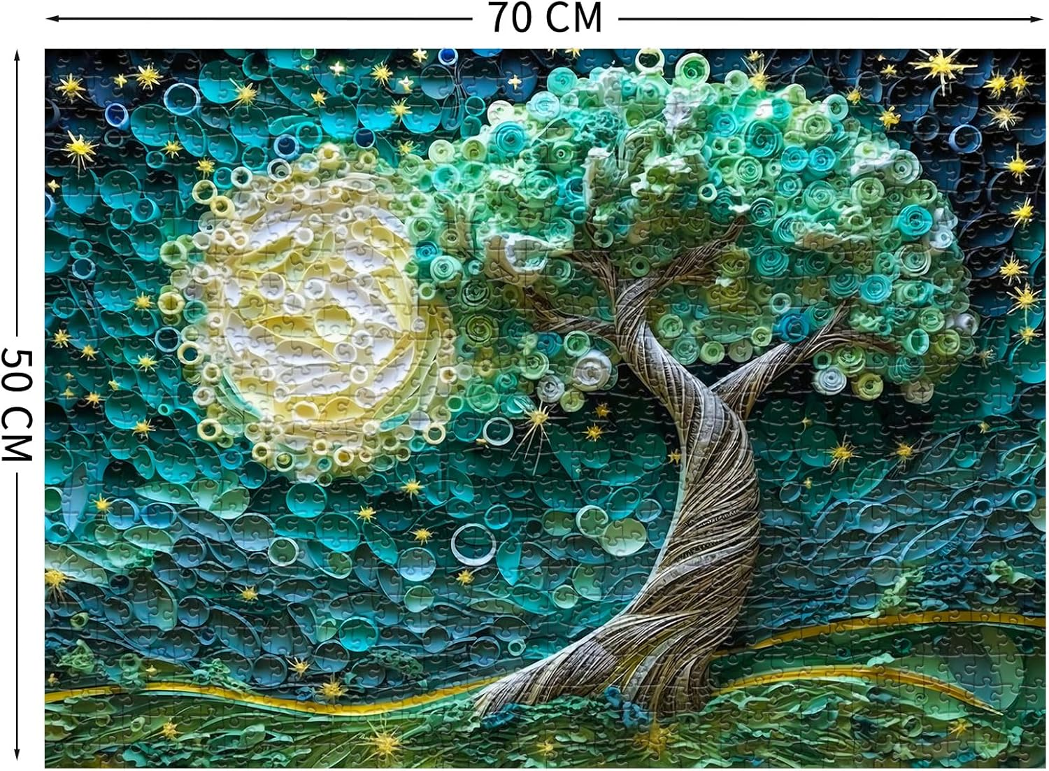 Jigsaw Puzzles for Adults 1000 Pieces, Interlock Perfectly Letter on Back No Dust, Home Decor Birthday Gift Toy for Men Women Elders Seniors, 1:1 Poster -Tree of Life