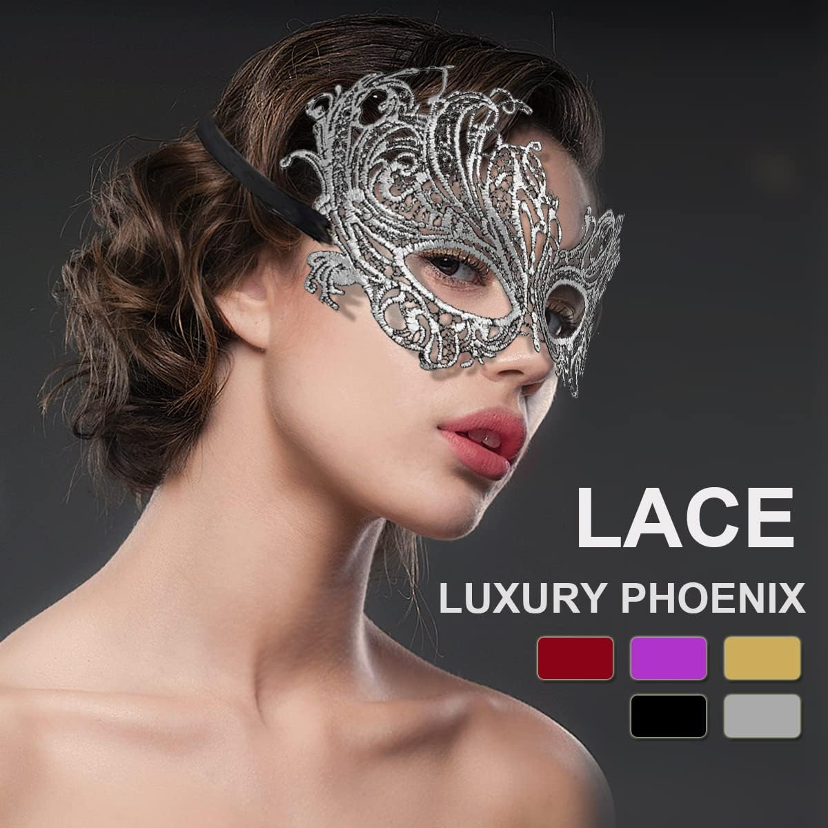 Masquerade Mask for Couples Lace Eye Mask Venetian Carnival Halloween Mask Party Ball Prom Mask Costume Mardi Gras 2Pack