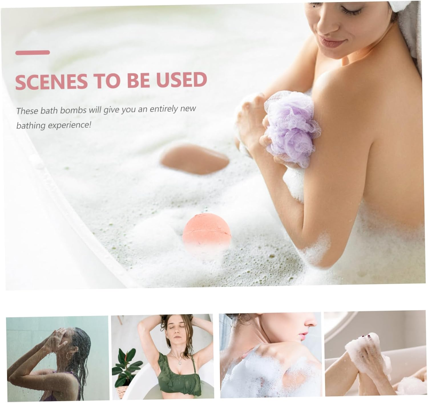 Deep Sea Bath Ball French Rose Fragrance Stress Relief Body Spa Salt Flakes Household Skin Care image number 3