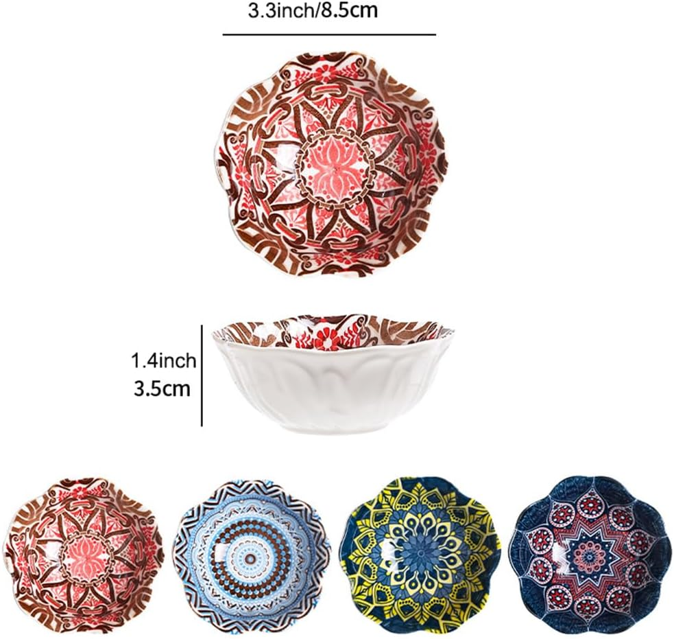 10Pcs 3.3 Inch Ceramic Dipping Sauce Bowls, Dipping Sauce Dishes, Soy Sauce Dish, Side Dish Bowls, Small Dip Bowl for Condiments, Appetizer, Dessert, BBQ, Sushi (Circular Shape) image number 4