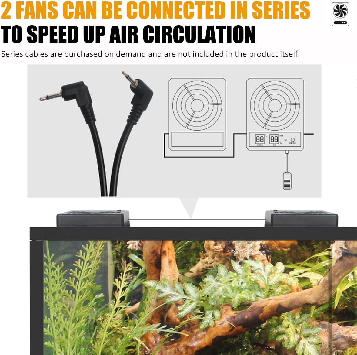 AIMALL Advanced Reptile Enclosure Ventilation Fan &ndash; Automatic Temperature Control, Easy Installation, Suitable for All Reptile Habitats, Measures 4.41 X 3.35 X 0.98 Inches image number 6
