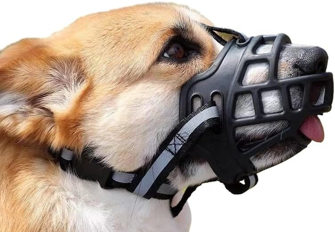 Dog Muzzle, Basket Muzzle for Small Medium Large Dogs, Soft Cage Muzzle for Biting Chewing, Allow Drinking Panting (No.3) image number 3