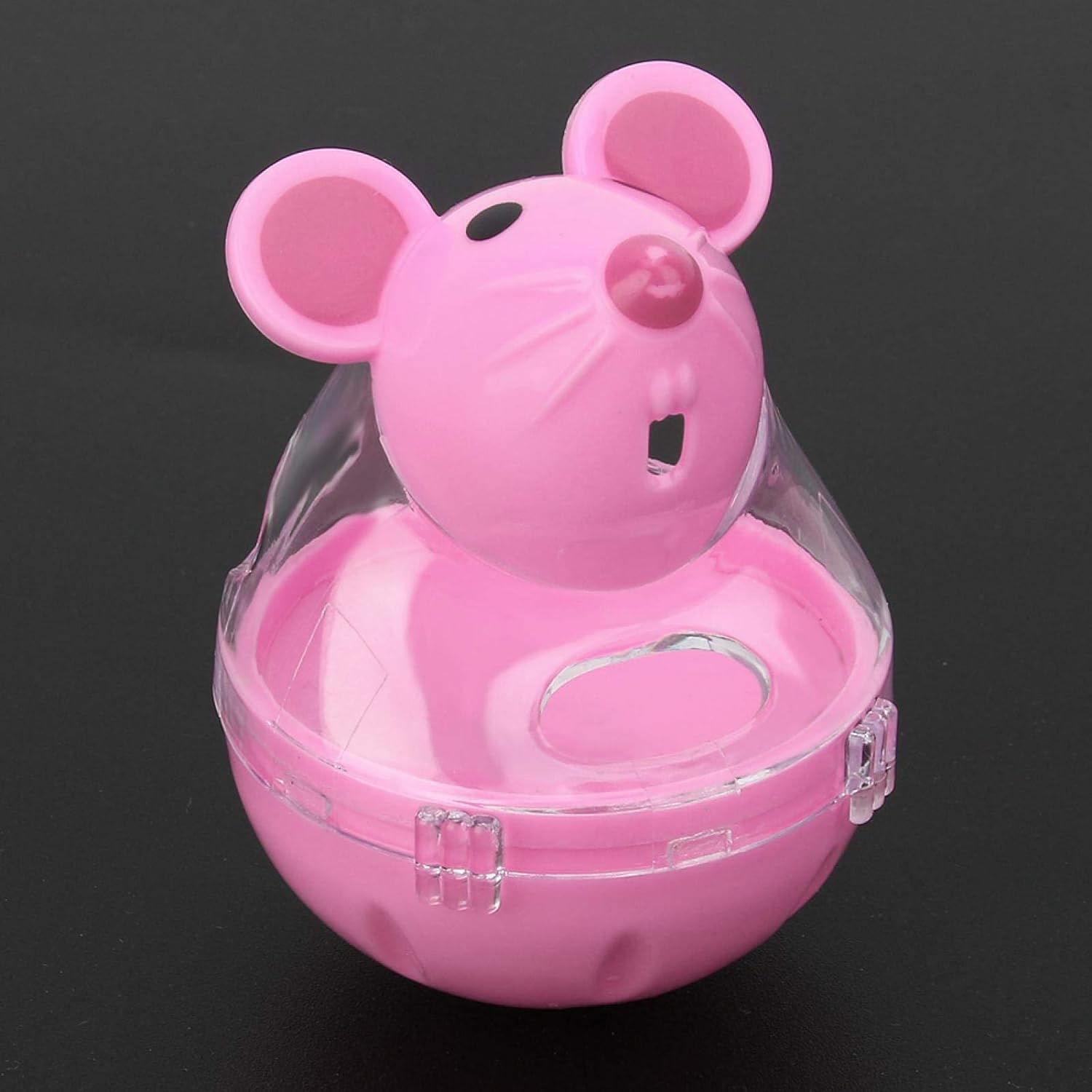 Slow Feeder, Interactive Toy Mice Tumbler Cat Feeder, Plastic Transparent Pratical for Cats(Pink) image number 5