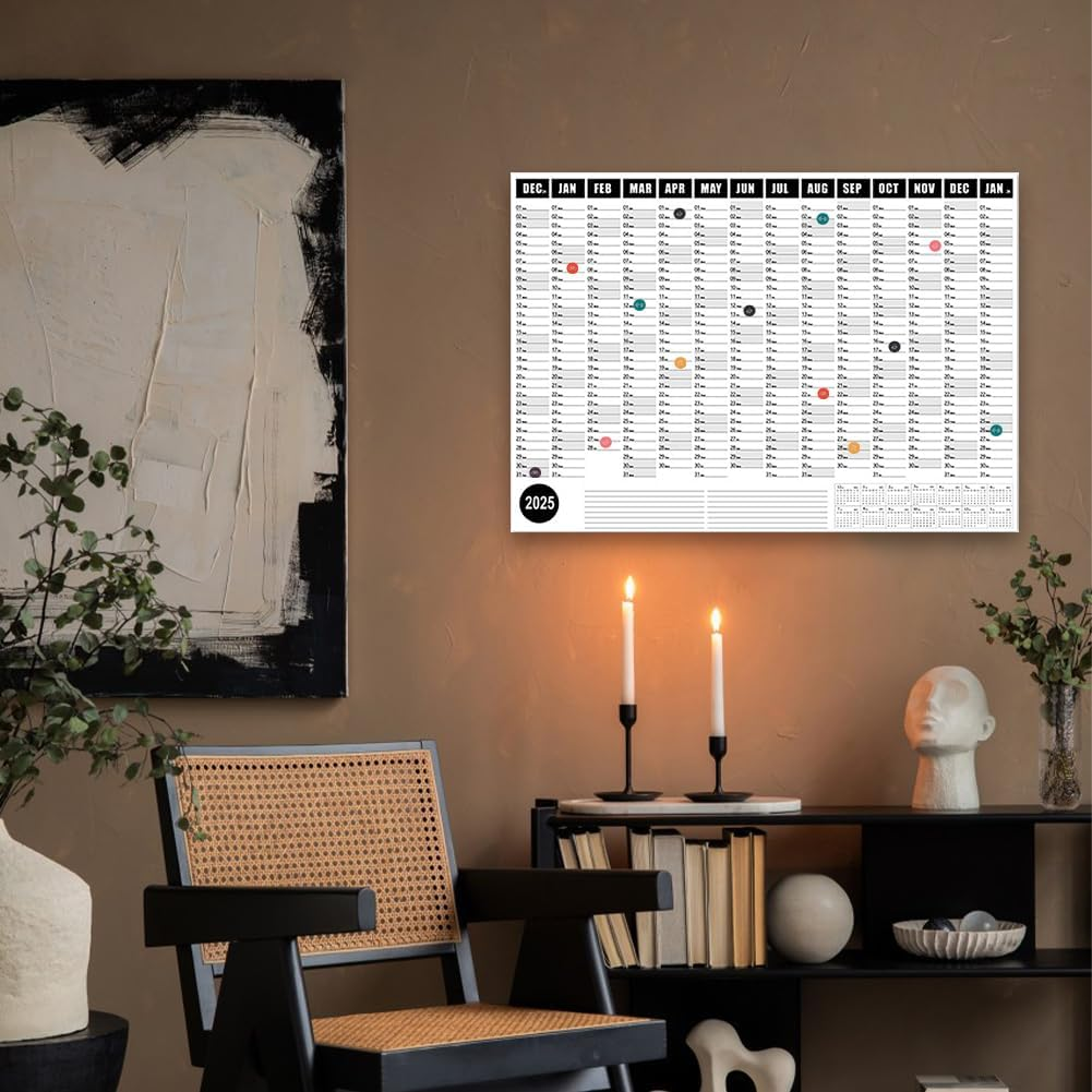 2025 Wall Calendar, 29" X 20" Large Laminated Annual Yearly Planner image number 5
