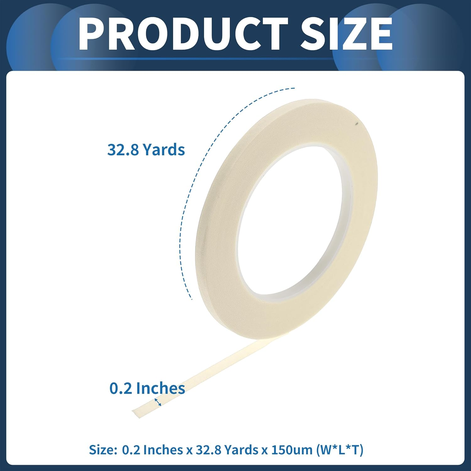 X AUTOHAUX Masking Tape, 0.2 Inches X 32.8 Yards DIY Car Auto Paint Painters Tape White, 1 Pc image number 4