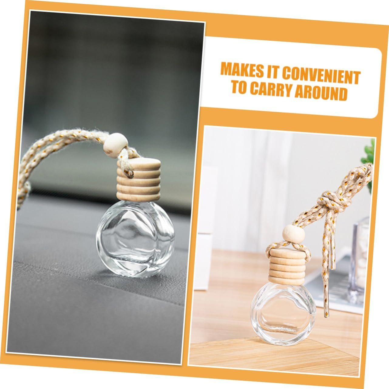 Ciieeo 3Sets Car Fragrance Diffusers Perfume Bottles Pendants Car Hanging Accessories Aromatherapy Perfume Diffuser 10Pcs*3 image number 3