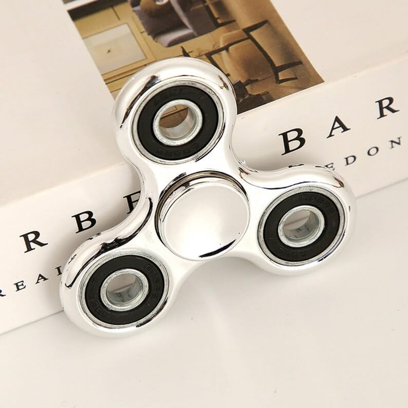 Electroplated Tri-Wing Fidget Spinner, Silver image number 5