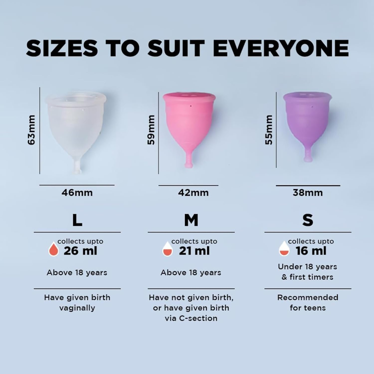 PEE SAFE Menstrual Cup (Small), Suitable for 18 Years & Below, Period Cup, 100% Medical Grade Silicone, Menstrual Cup, Comes with Travel Friendly Pouch | Leakage Proof & Infection Free