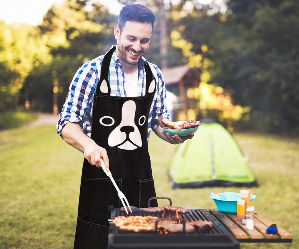 KIMCHOMERSE Cute Apron for Women Girl, Aprons with Front Pocket for Cooking Serving Painting Gardening, Gifts for Friends image number 5