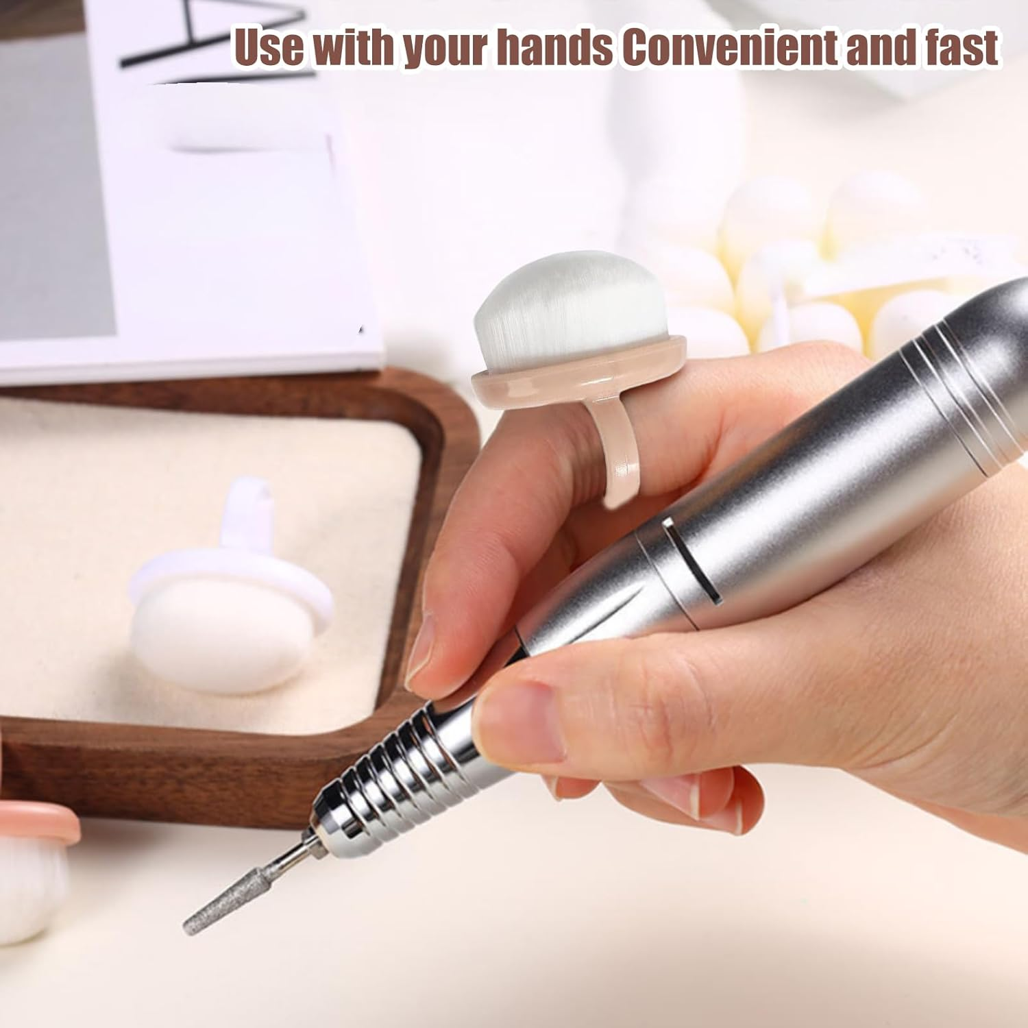 Nail Dust Brush - Nail Prep Manicure Brush Powder Remover,Portable Manicure Tools Pedicure Duster for Indoor Home Outdoor Travel Vacation image number 4