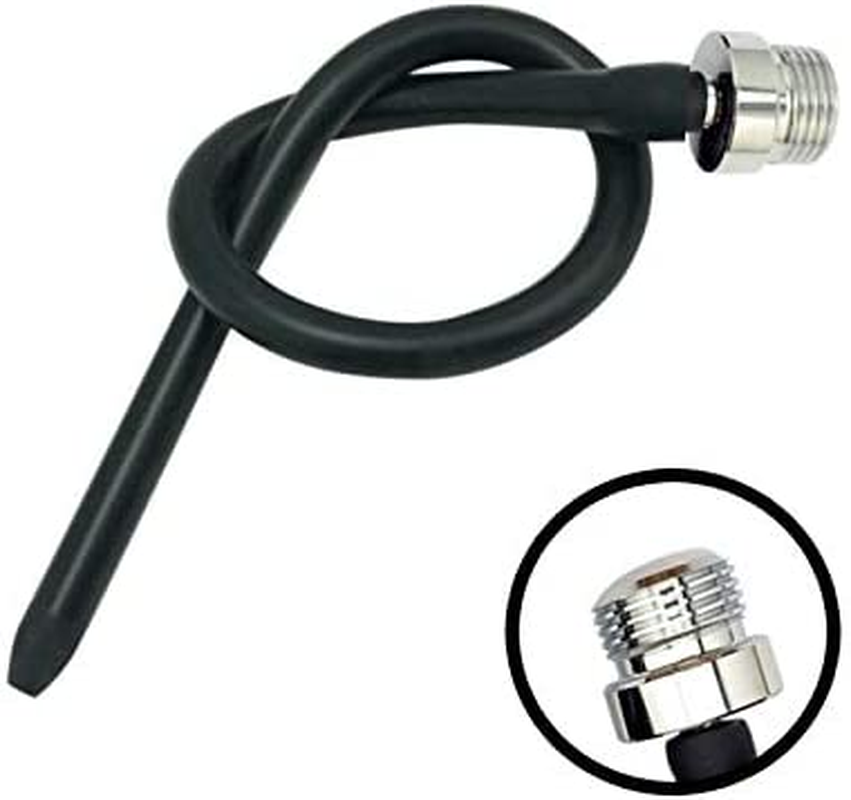 Silicone Nozzle Enema Attachment Reusable Douche Black Hose Nozzle (20 In) image number 2
