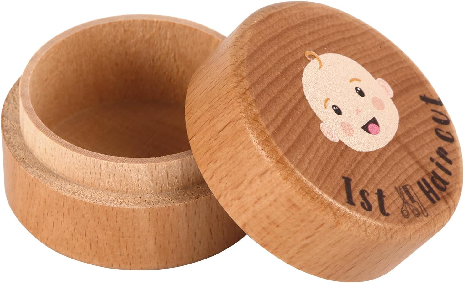 Baby'S First Hair Keepsake Box - Wooden Fetal Hair Collection Box for Baby Shower Birthday Gift image number 3